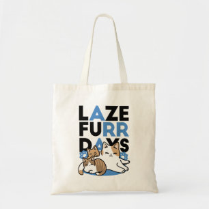 Laze Furr Days - Cute Lazy Cats Design Tote Bag