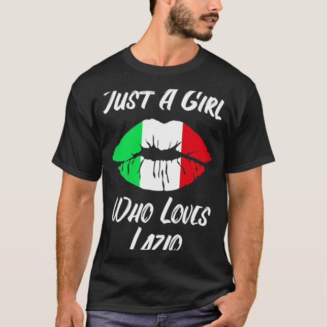 Lazio Lips and Mouth Love Italian Flag T-Shirt (Front)