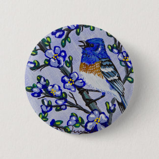 Lazuli Bunting 2 Inch Round Button