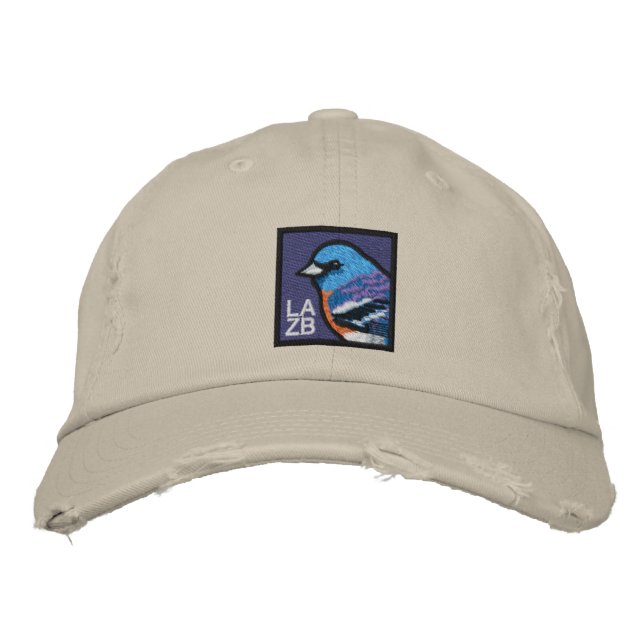 Lazuli Bunting Embroidered Hat (Front)