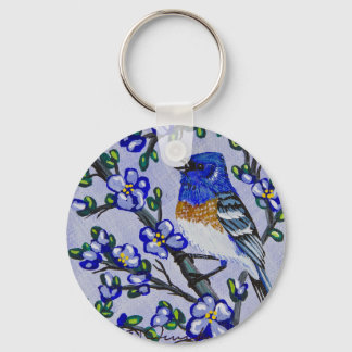 Lazuli Bunting Keychain