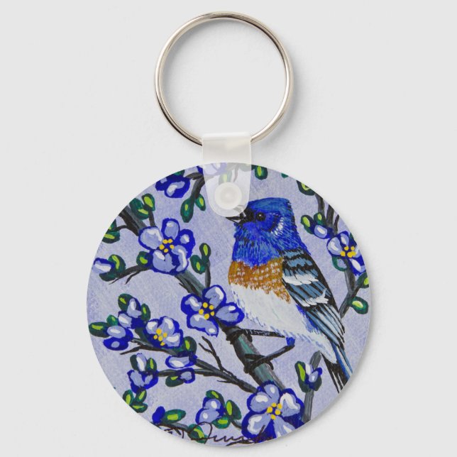Lazuli Bunting Keychain (Front)