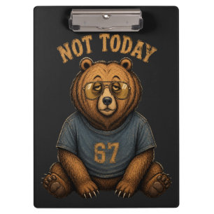 Lazy Bear 'Not Today' 67 Graphic Laptop Sleeve - H Clipboard