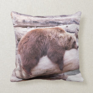 Lazy Bear Throw Pillow