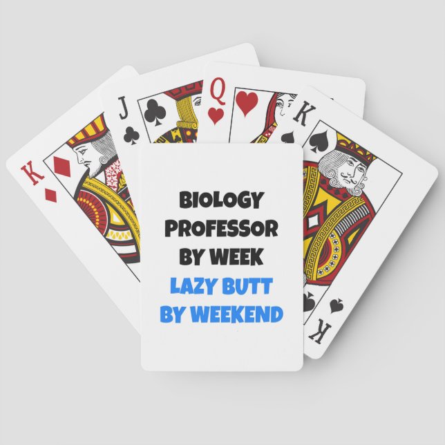 Lazy Biology Professor Joke Playing Cards (Back)