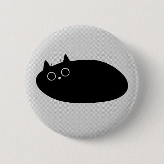 Lazy Black Cat | Button for Cat lovers!!
