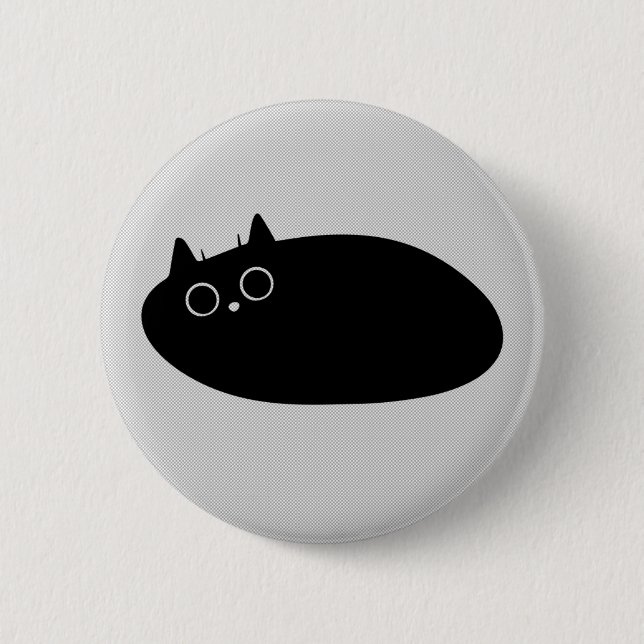 Lazy Black Cat | Button for Cat lovers!! (Front)