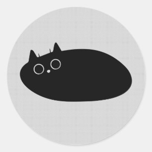 Lazy Black Cat   Gifts for Cat lovers!! Classic Round Sticker