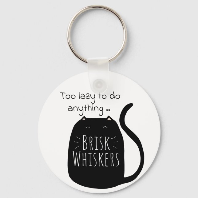 Lazy black cat Keychain (Front)