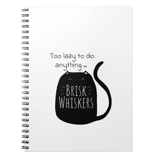 Lazy black cat Spiral Photo Notebook (Front)