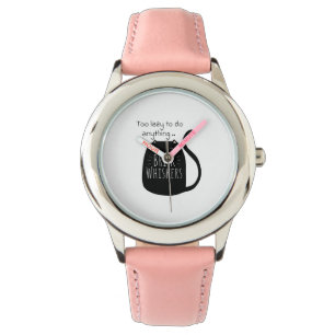 Lazy black cat Spiral Photo Notebook Watch
