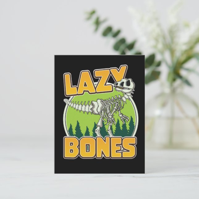 Lazy Bones cartoon logo Invitation Postcard (Standing Front)