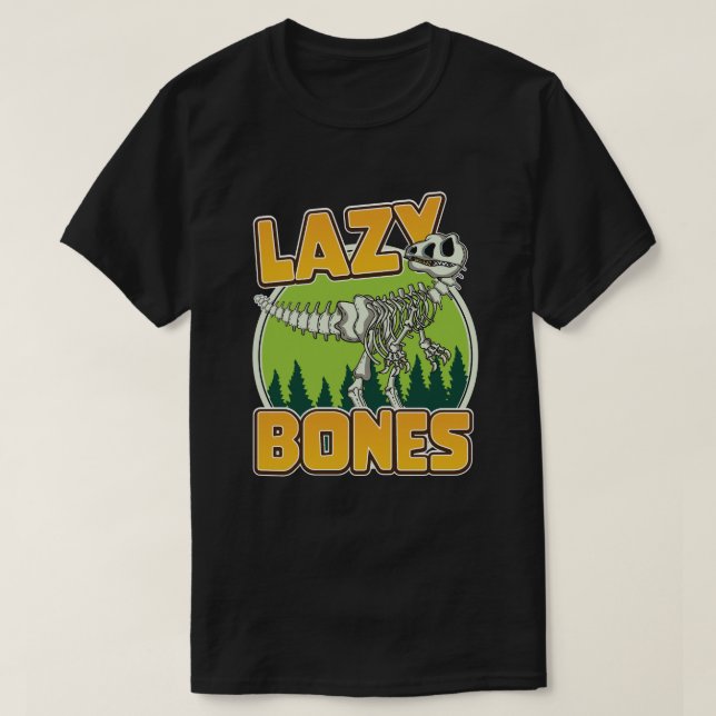 Lazy Bones cartoon logo T-Shirt (Design Front)