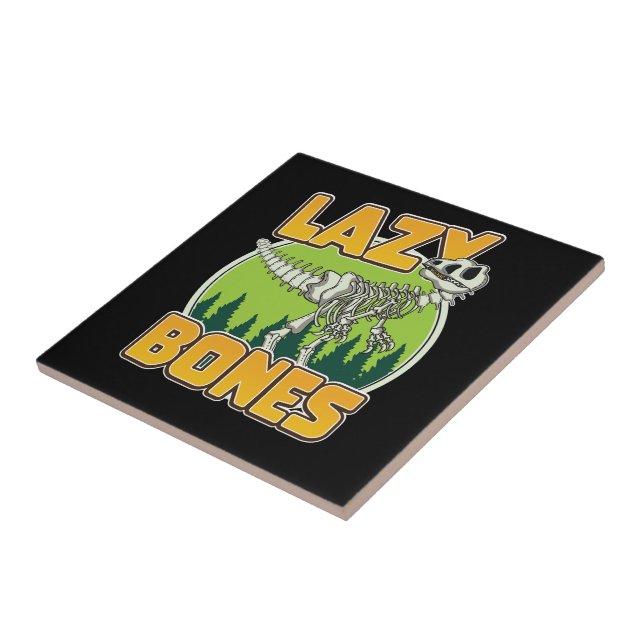 Lazy Bones cartoon logo Tile (Side)