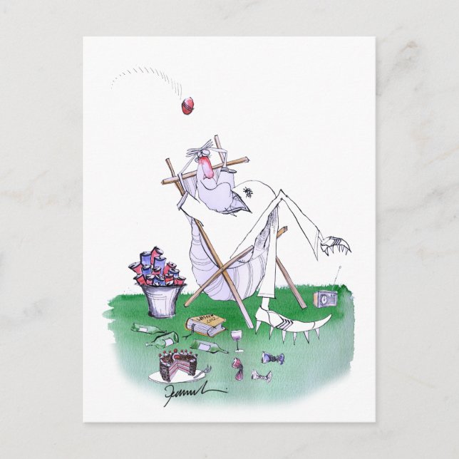 lazy bones - cricket , tony fernandes postcard (Front)