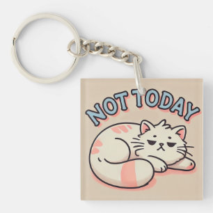 Lazy Cartoon Cat  Keychain