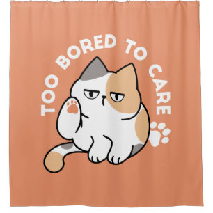 Lazy Cat Attitude – Too Bored to Care Funny Quote