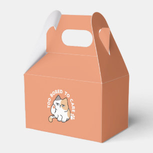 Lazy Cat Attitude – Too Bored to Care Funny Quote Favor Box