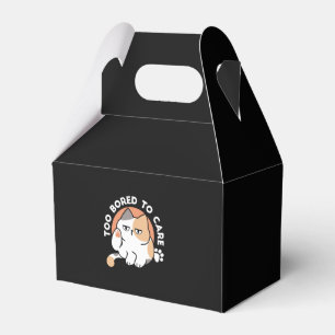 Lazy Cat Attitude – Too Bored to Care Funny Quote Favor Box