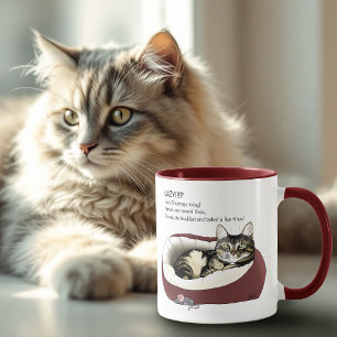 Lazy Cat Bed Green Funny Mug