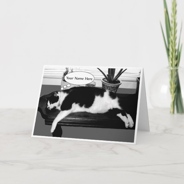 Lazy Cat Birthday Card (Front)