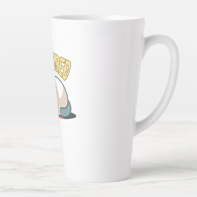 Lazy Cat Caught – Funny Sarcastic Cartoon Latte Mug (Right)