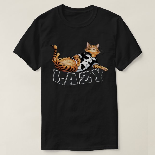 Lazy Cat [ CC-CatCow ]  T-Shirt (Design Front)
