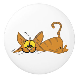 Lazy Cat Ceramic Knob