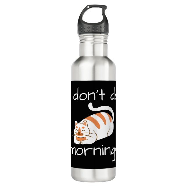 Lazy Cat I Don't Do Mornings 710 Ml Water Bottle (Front)
