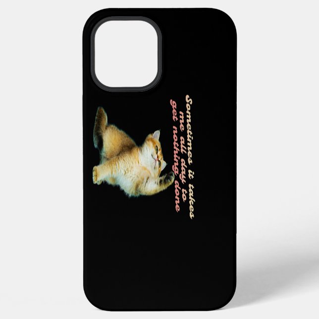 Lazy Cat Lover Funny Cute Cat iPhone Case (Back)