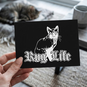Lazy Cat Lover - Gangster Parody Humour Postcard