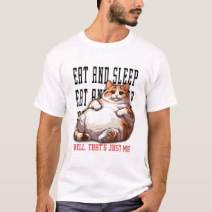 Lazy Cat Men White T-Shirt