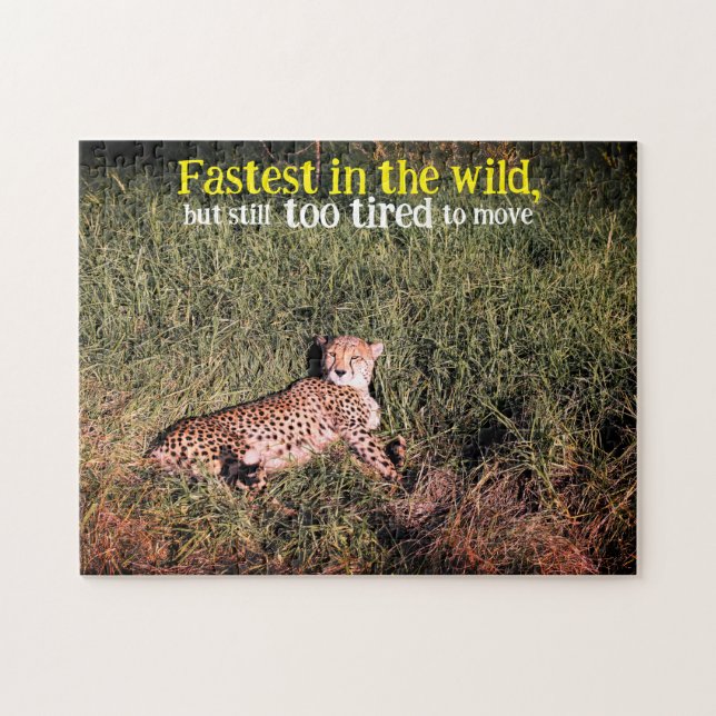 Lazy cheetah photo jigsaw puzzle (Horizontal)