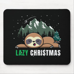 Lazy Christmas Sloth  Funny Mouse Pad