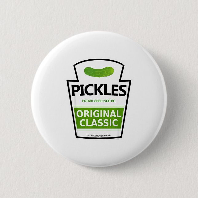 Lazy costume pickle jar  2 inch round button (Front)