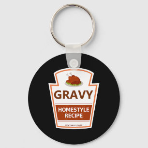 Lazy Costume Thanksgiving Gravy Jar Keychain