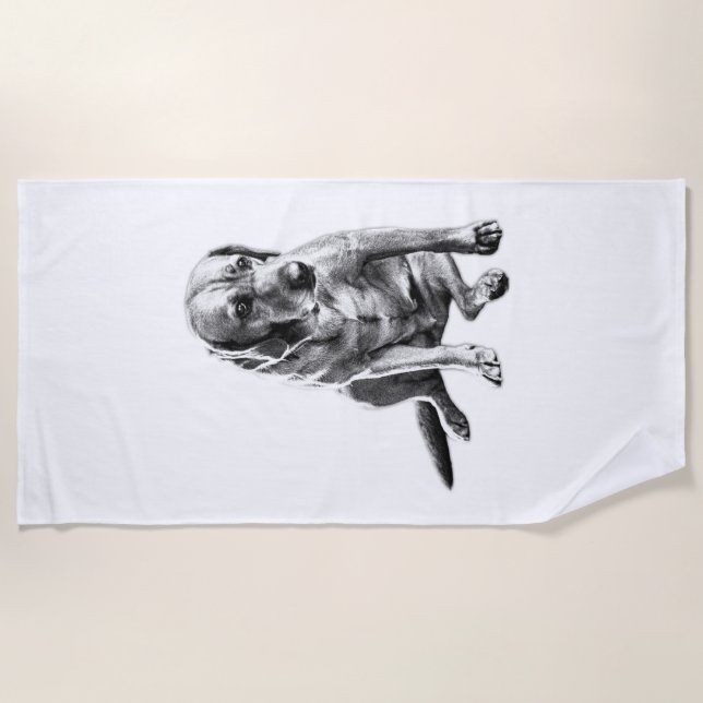 Lazy Day Labrador Beach Towel (Front)