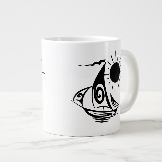 Lazy Day Sailing Large Coffee Mug (Front Right)
