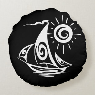 Lazy Day Sailing Round Pillow