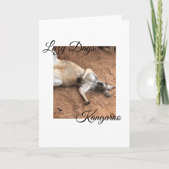 Lazy Days Kangaroo, Thinking of You Card (Front)