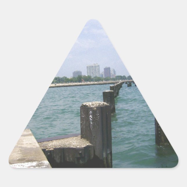 Lazy Days on the Dock Triangle Sticker (Front)