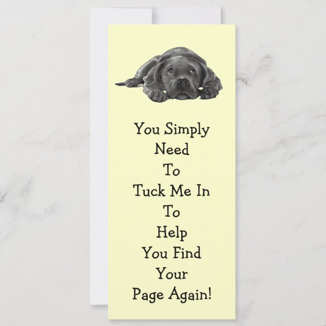 Lazy Dog BOOK MARK: "Tuck Me In" (Front)