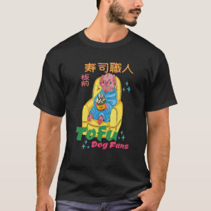 lazy dog eating Tofu Pun for Tofu fans  Asian Vega T-Shirt