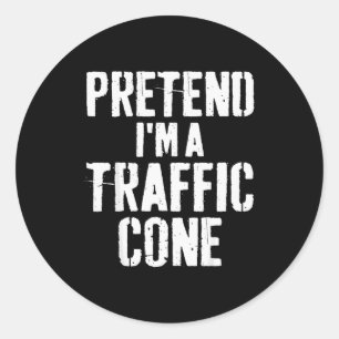 Lazy Easy Halloween Costume Pretend I'm A Traffic  Classic Round Sticker