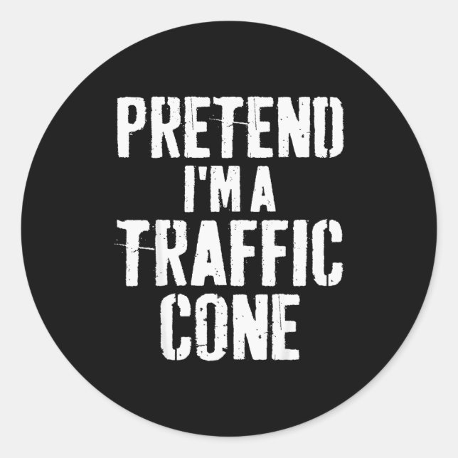 Lazy Easy Halloween Costume Pretend I'm A Traffic  Classic Round Sticker (Front)