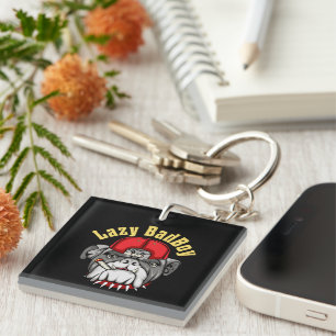 Lazy English Bulldog  Keychain