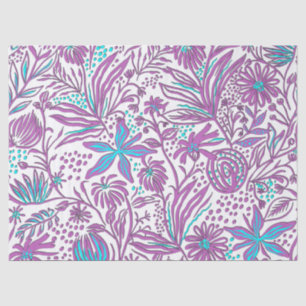 Lazy Floral Pattern on White  Metal Lunch Box Tissue Paper