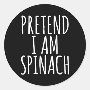 Lazy Fun Halloween Costume Pretend I Am Spinach  Classic Round Sticker