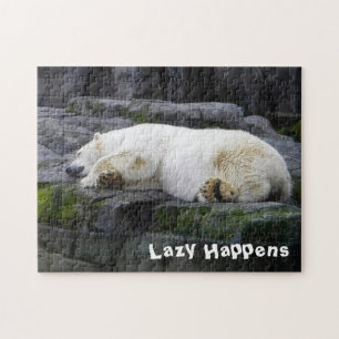 Lazy Happens Polar Bear Jigsaw Puzzle