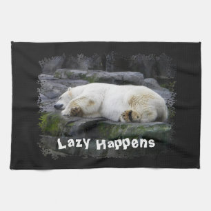Lazy Happens Polar Bear Kitchen Towel